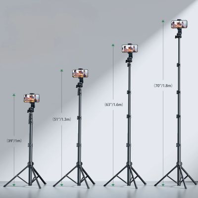 6. Selfie stick Ugreen LP680 ze stojakiem i pilotem Bluetooth 1.8m - czarny