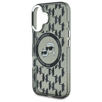 6. Etui Karl Lagerfeld IML Monogram Karl & Choupette Head MagSafe na iPhone 16 - czarne