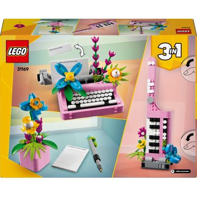 8. LEGO Creator 3w1 31169 - Maszyna do pisania z kwiatami