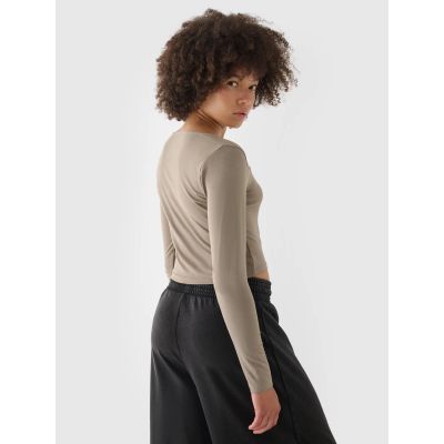 2. Longsleeve slim gładki damski 4F 4FRSS24TLONF499-82S