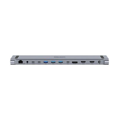 10. UNITEK STACJA DOKUJĄCA KVM 2X HDMI, 1X DP 4K, USBC, MST, HDMI 2.0 Z PODSTAWKĄ