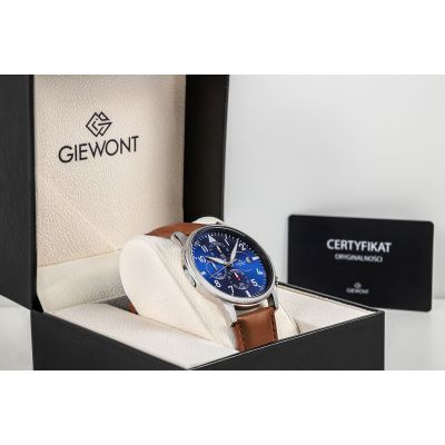 7. Zegarek Męski Giewont Chronograph Sapphire Brązowo Niebieski GW5630-A6