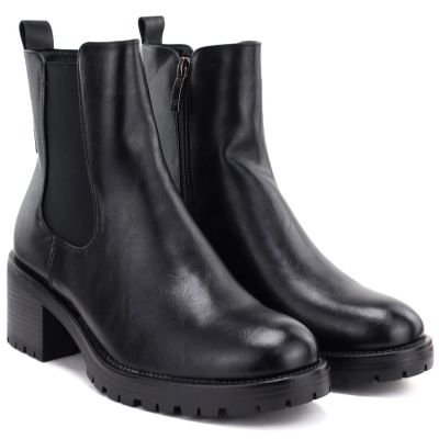 9. Botki damskie sztyblety na klocku ocieplane czarne Potocki SZ12742