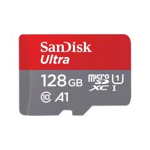 SanDisk Ultra microSD 128GB + SD-adapt.