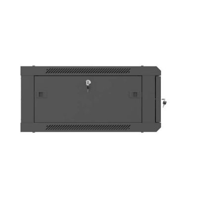 22. LANBERG SZAFA INSTALACYJNA RACK WISZĄCA 19" 4U 600X600 CZARNA DRZWI METALOWE (FLAT PACK)