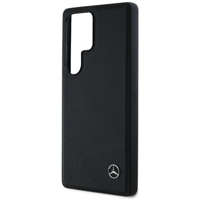 6. Etui Mercedes Leather Horizontal Debossed Curves MagSafe na Samsung Galaxy S25 Ultra - czarne