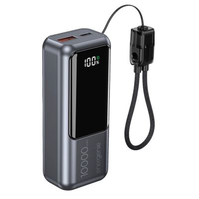 GEMBIRD POWERBANK O POJEMNOŚCI 10000MAH, WYŚWIETLACZ LCD, SZYBKIE ŁADOWANIE 20W, KOLOR SZARY