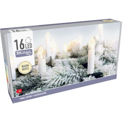 8. LAMPKI CHOINKOWE ŁAŃCUCH ŚWIETLNY ŚWIECZKI 16 LED CIEPŁY BIAŁY