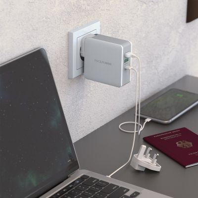 4. RealPower DeskCharge-65 Travel Uniwersalne Szary Prąd przemienny Wewnętrzna