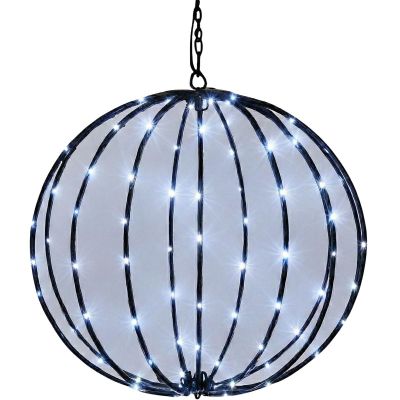 8. LAMPA SOLARNA WISZĄCA KULA 30CM 120 LED ZIMNY BIAŁY