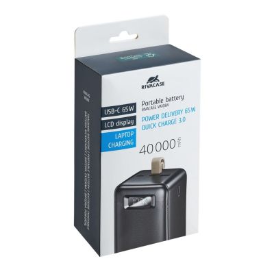 19. Rivacase VA1084 bank mocy Litowo-polimerowy (LiPo) 40000 mAh Czarny