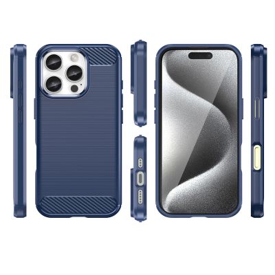 3. Etui silikonowe Carbon Case do iPhone 16 Pro - niebieskie