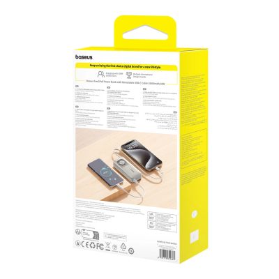 5. Powerbank Baseus Free2Pull 10000mAh 30W z portem USB-C i rozwijanym kablem USB-C - szary