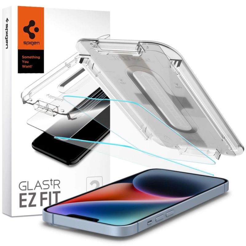 Szkło hartowane Spigen Glas.tR EZ Fit na iPhone 13 / 13 Pro / 14 / 16e / 17e- 2 szt.