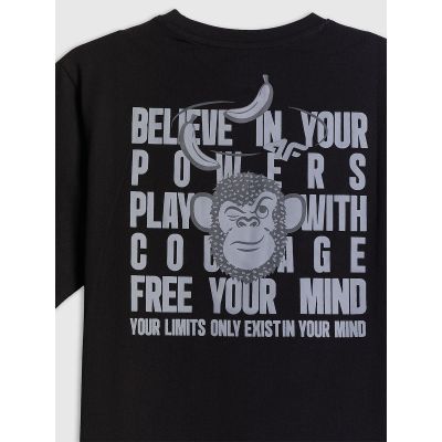 5. T-shirt loose z nadrukiem chłopięcy 4FJRSS26TTSHM4276-20S