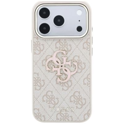 3. Etui Guess 4G & Big Resin Logo na iPhone 17 Pro / 18 Pro - różowe