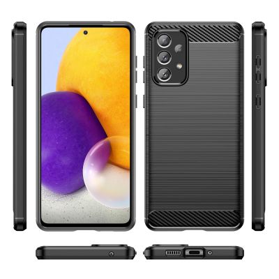 5. Carbon Case elastyczne etui pokrowiec Samsung Galaxy A73 czarny