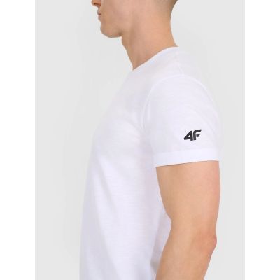 4. T-shirt regular gładki męski 4F 4FRSS25TTSHM3041-10S