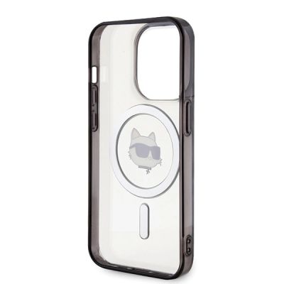 13. Etui Karl Lagerfeld IML Choupette's Head MagSafe na iPhone 15 Pro - przezroczyste