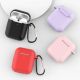 3. Etui do AirPods 2 / AirPods 1 silikonowy miękki pokrowiec na słuchawki + brelok karabińczyk zawieszka różowy (case D)