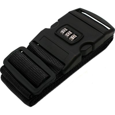 2. UNIWERSALNY PAS ZABEZPIECZAJĄCY DO WALIZKI SPINAJĄCY 180x5CM NA SZYFR PROWORLD CZARNY