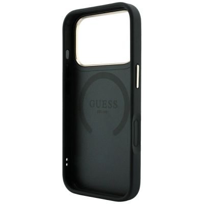 7. Etui Guess Stripe Peony 4G Logo MagSafe na iPhone 17 Pro Max / 18 Pro Max - czarne