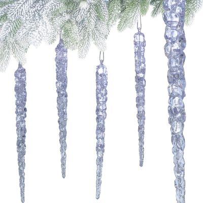 6. SOPLE LODU KRYSZTAŁOWE DEKORACJA WISZĄCA 22CM 4SZT