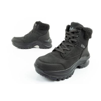 8. Lee Cooper buty sportowe damskie zimowe trekkingowe ocieplane czarne sznurowane
