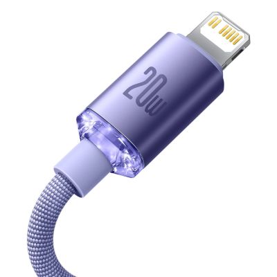 7. Kabel Baseus CAJY000205 Lightning - USB-C PD 20W 480Mb/s 1,2m - fioletowy