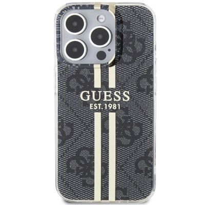 3. Etui Guess IML 4G Gold Stripe na iPhone 15 Pro - czarne