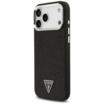2. Etui Guess Glitter Triangle Logo MagSafe do iPhone 17 Pro Max - czarne