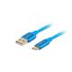 2. Kabel Lanberg Premium QC 3.0 CA-USBO-22CU-0005-BL (USB 2.0 typu A M - USB typu C M; 0,50m; kolor niebieski)