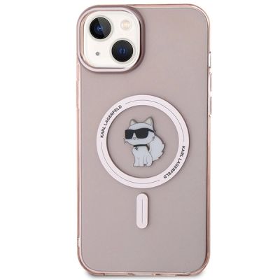 3. Etui Karl Lagerfeld IML Choupette MagSafe na iPhone 15 Plus - różowe