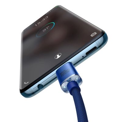 3. Kabel Baseus CAJY000703 USB-C - USB-C PD 100W 480Mb/s 2m - niebieski