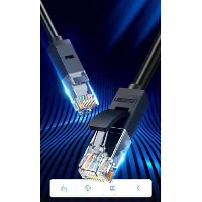 2. Ugreen kabel przewód internetowy sieciowy Ethernet patchcord RJ45 Cat 6 UTP 1000Mbps 10m czarny (20164)
