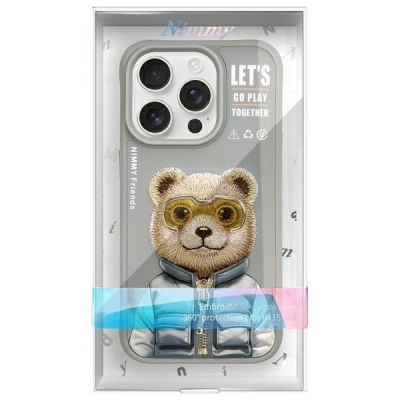 12. Etui Nimmy Cool&Cute 2.0 Bear do iPhone 15 Pro Max - szare
