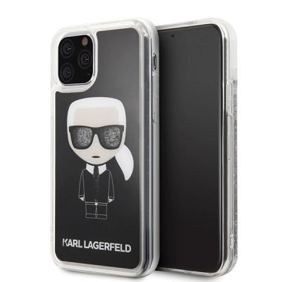 Etui Karl Lagerfeld Iconic Glitter na iPhone 11 Pro - czarne