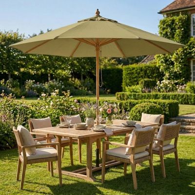 20. PARASOL OGRODOWY DREWNIANY 250CM SKŁADANY ZIELONY