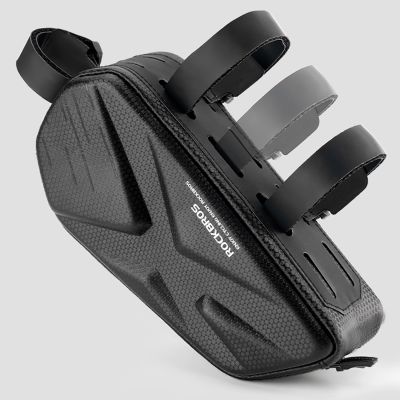2. Torba rowerowa Rockbros usztywniana, na ramę, na rurę górną 1,4l – czarna
