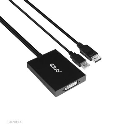 10. CLUB3D CAC-1010-A adapter kablowy 0,6 m DisplayPort DVI-D + USB Czarny