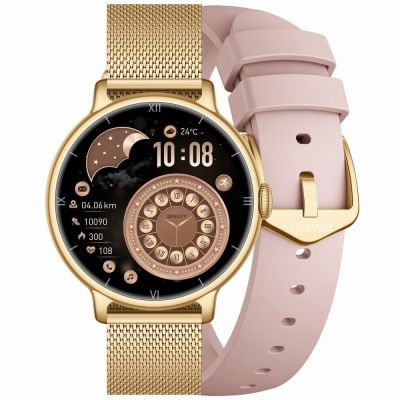 14. Smartwatch Gravity Złoty Pasek + Bransoleta GT33-1