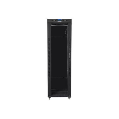 2. LANBERG SZAFA STOJĄCA RACK 19" 42U 600X1000 DRZWI SZKLANE LCD CZARNA FF01-6042-12BL (FLAT PACK)