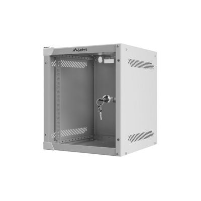 3. Szafa rack Lanberg WF10-2306-10S (6U; 329mm / 280mm / 310 mm; wisząca; Szklane; 10"; kolor szary)