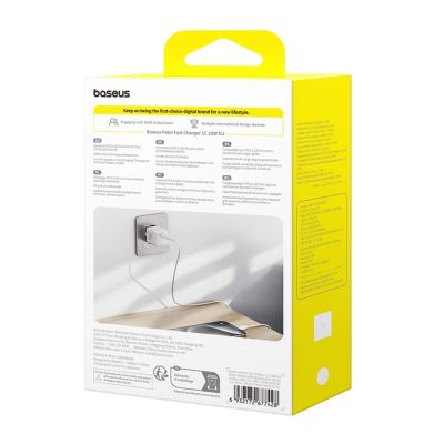 10. Ładowarka sieciowa Baseus Palm 1C 20W (z kablem Baseus Mini White USB-C 60W (20V/3A) 1m) - biała