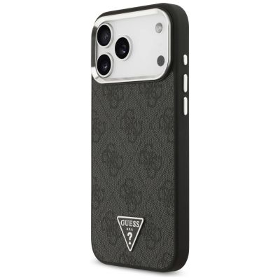 2. Etui Guess 4G Triangle Logo MagSafe na iPhone 17 Pro Max / 18 Pro Max - czarno-srebrne
