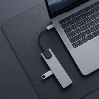 8. Hub USB Tech-Protect HB09 8w1 TYPE-C + USB-A 3.0 + USB-C 3.0 + HDMI 4K 60HZ + SD/TF + PD100W + RJ45 1000 MB/S - szary
