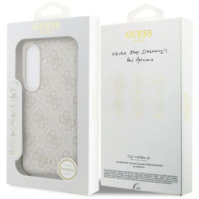 7. Etui Guess 4G Classic Logo Charm MagSafe na Samsung Galaxy S26 - różowe
