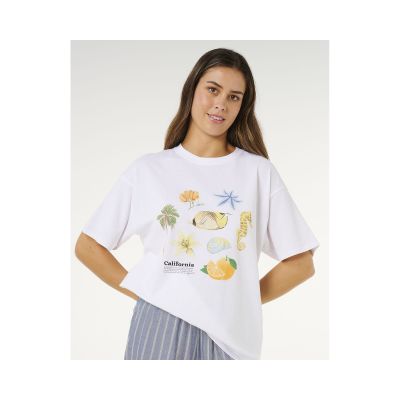 6. Koszulka damska RIP CURL Poolside Heritage Tee biała