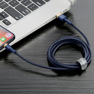 8. Kabel Baseus Cafule USB-A / Lightning 2.4A QC 3.0 1 m - niebiesko-złoty