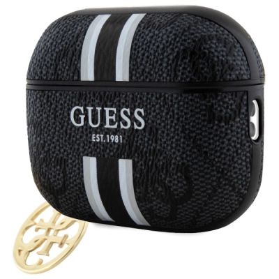 3. Guess GUAP2P4RPSK AirPods Pro 2           (2022/2023) cover czarny/black 4G Printed Stripes Charm
